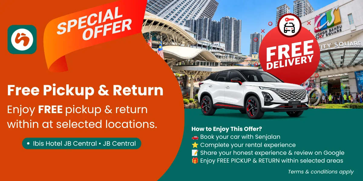 JB car rental with free pickup and return at selected locations