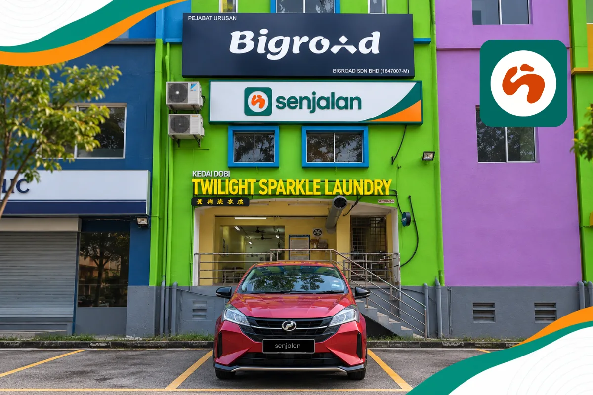 Customer picking up a rental car in Malaysia