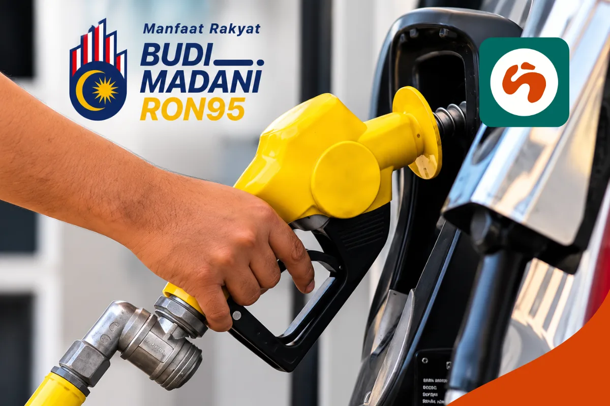 Malaysian driver refuelling a car under the BUDI95 fuel subsidy programme