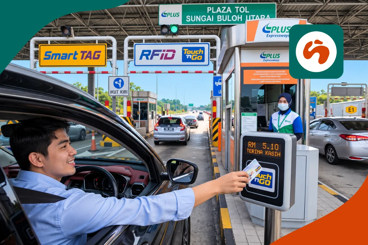 Malaysian highway toll plaza and electronic toll payment system