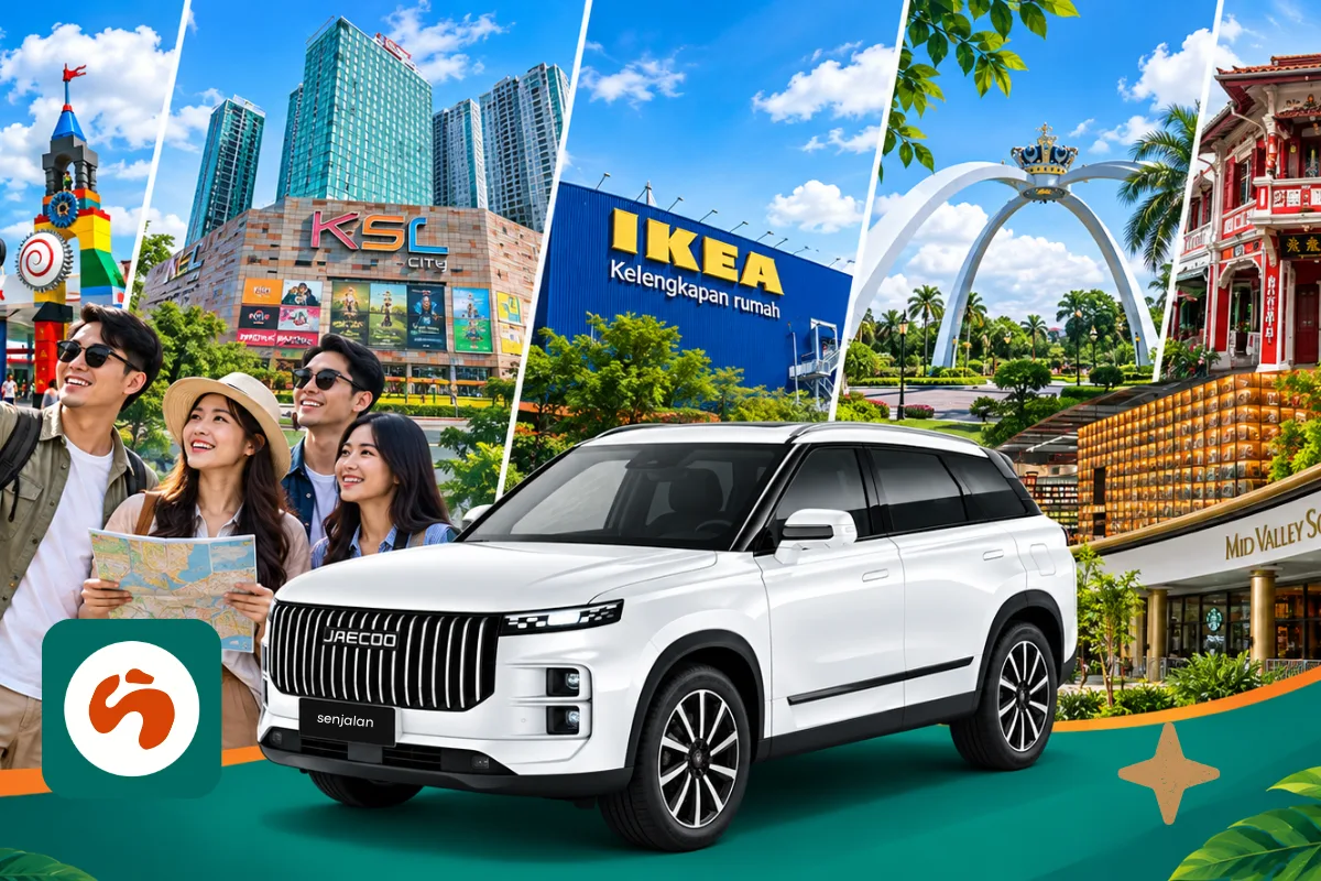 Family travelling in Johor Bahru with a rental car