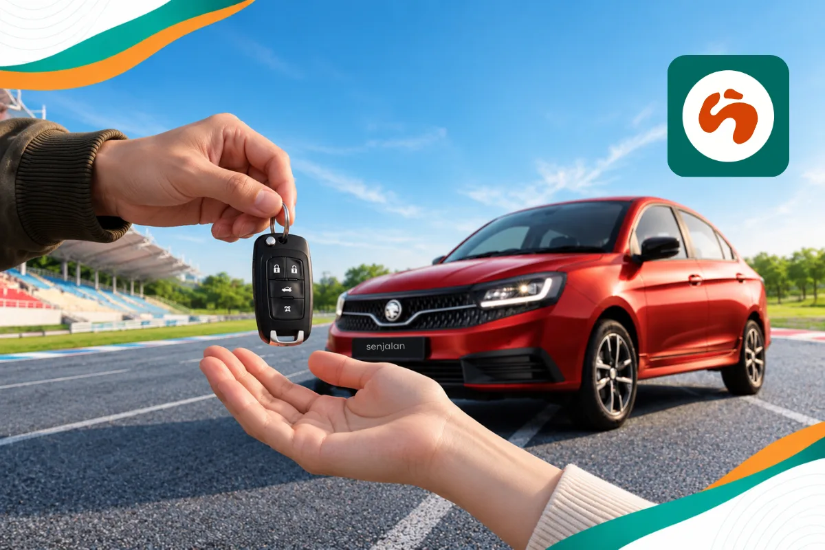 Traveller paying a security deposit for a rental car in Malaysia